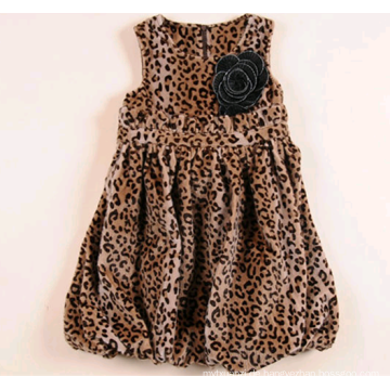 woolen Kleid der Mädchenpartei für Winterleopardprinzessin-Modekleid für Kind